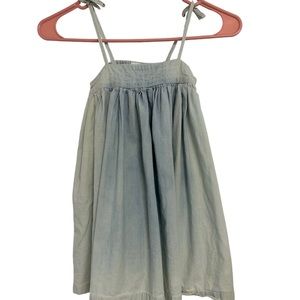 Old‎ Navy Chambray Blue Tie Dye Washed Tie Strap Loose Dress Tunic Girls Size 5.